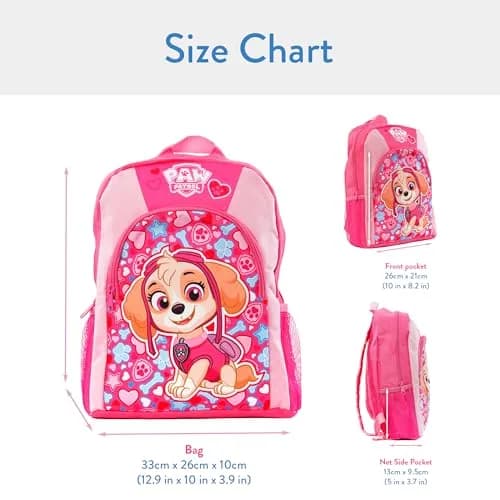 Paw Patrol Skye Backpack for Girls | Kids School Bags | Vibrant Pink & Multicolor thumbnail 3