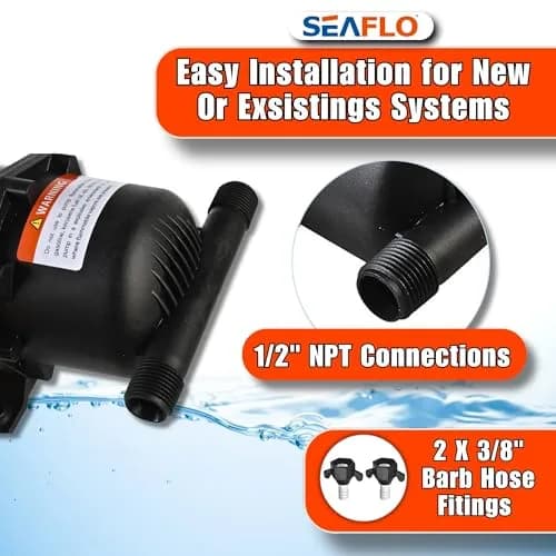 SEAFLO 0.75L (23.5 oz) Accumulator Tank | Reduces Pump Cycling & Smooths Flow for RV & Off-Grid thumbnail 7