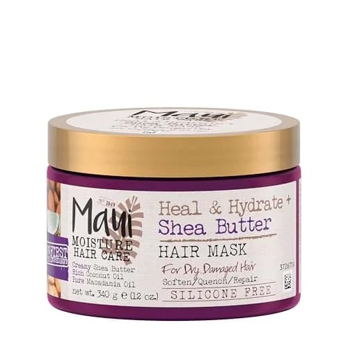 Maui Moisture Heal & Hydrate Shea Butter Hair Mask & Leave-In Conditioner 355ml (12 Ounce) | Vegan, Silicone & Sulfate-Free for Curls thumbnail 1