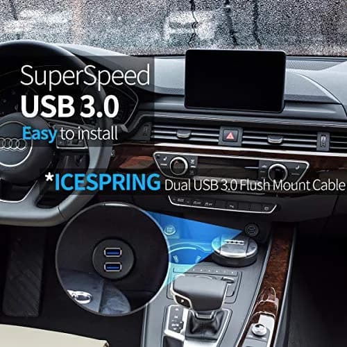 ICESPRING Dual USB 3.0 Flush Mount Extension Cable 0.91m (3 Feet) | High-Speed Data Transfer for Vehicles thumbnail 2