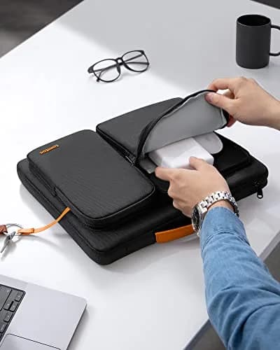 tomtoc 360 Protective Laptop Sleeve for 2026 14-inch MacBook Pro M5/M4/M3/M2 Pro/Max A3426 A3434 A3401 13.5-14.4 Inch Surface Laptop 7/6/5/Studio 2/1, Water-Resistant Carrying Case thumbnail 9