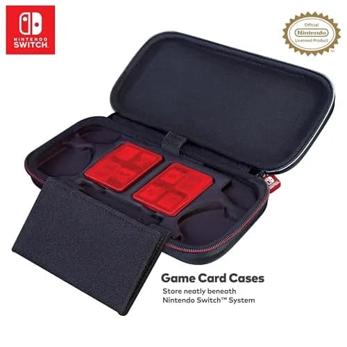 Game Traveler Deluxe Licensed Travel Case for Nintendo Switch OLED, Switch & Lite | Black Ballistic Nylon with Stand & 8 Game Slots thumbnail 5