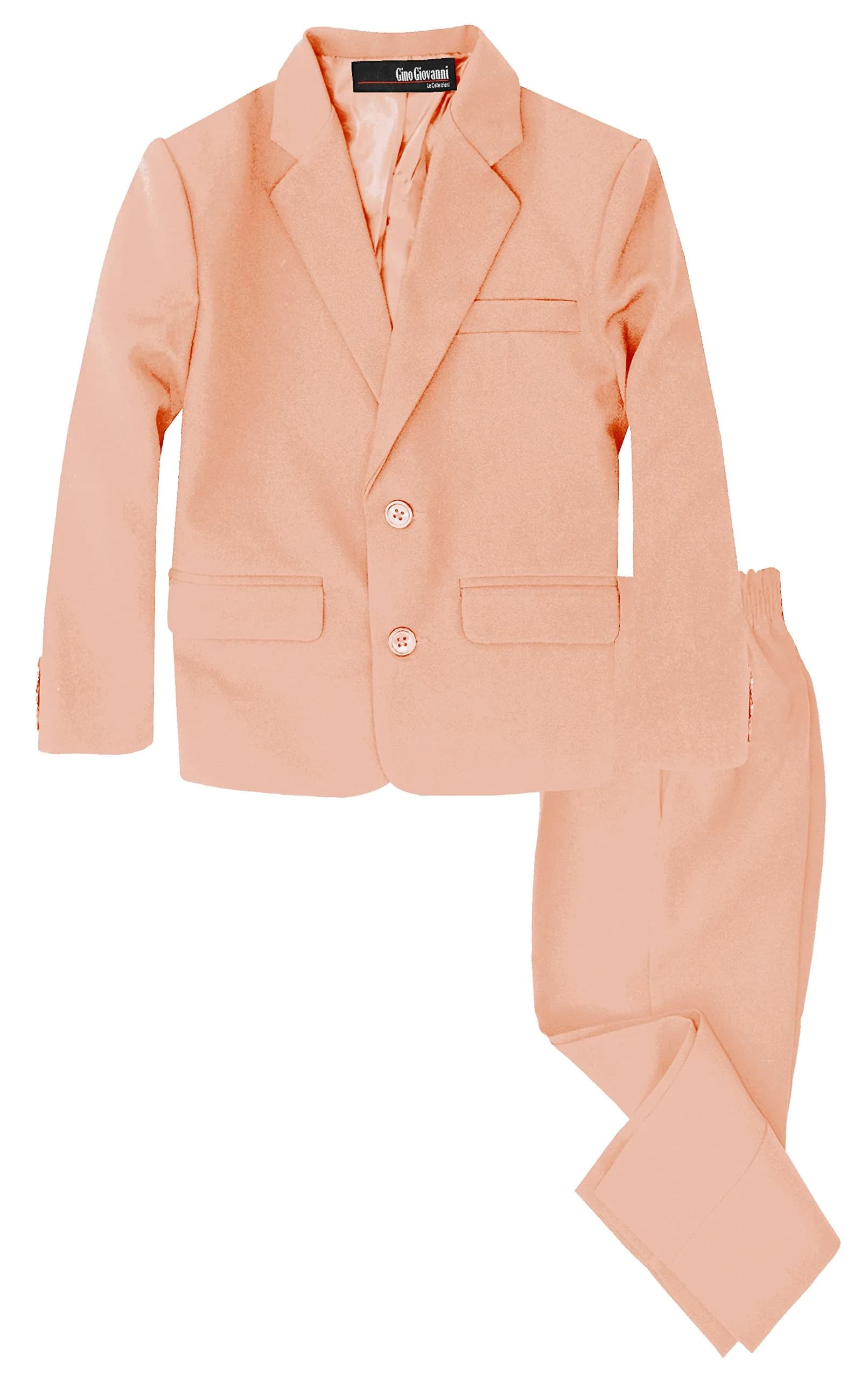 Gino Giovanni Boys 2 Piece Suit Set Toddler to Teen 4T Peach | Formal Suit for Special Occasions - main product image