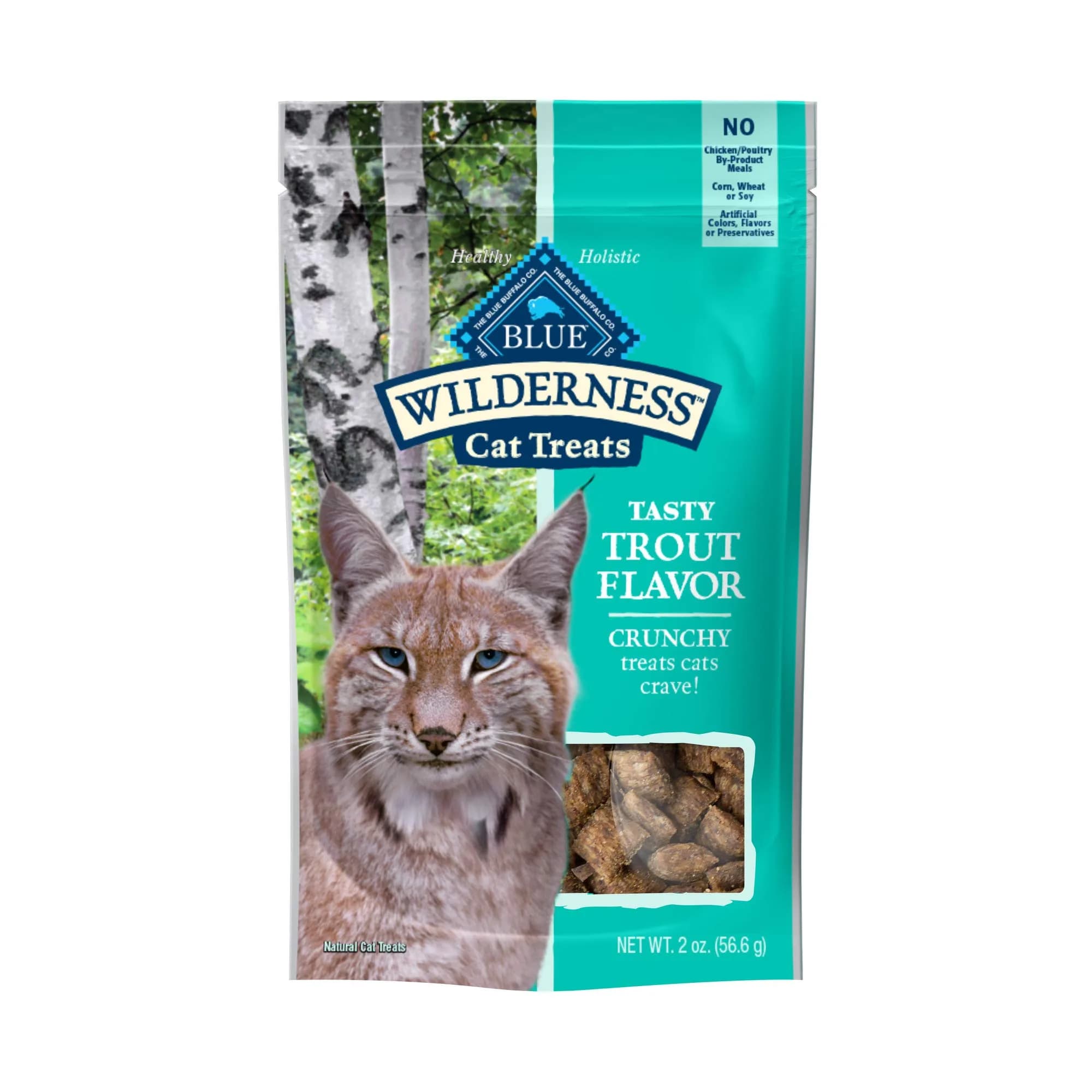 Blue Buffalo Wilderness Chicken & Turkey Soft Cat Treats 57g (2 oz) | Grain-Free, Real Meat First — Trout / 2 Ounce