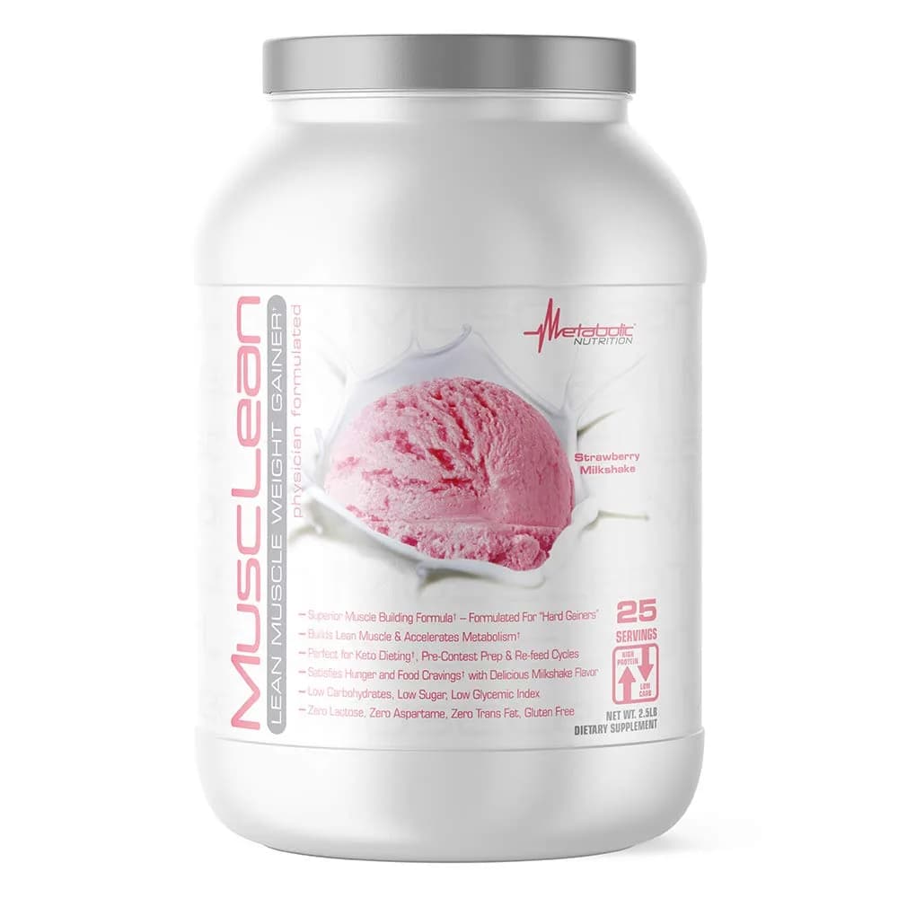 Metabolic Nutrition Strawberry Milkshake protein powder tub Whey concentrate 25 servings