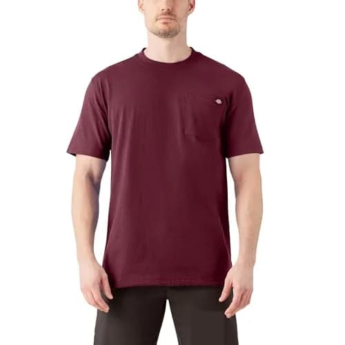 Dickies Heavyweight Crew Neck Short Sleeve Tee in Burgundy, XX-Large | Durable Cotton Comfort for Men thumbnail 1