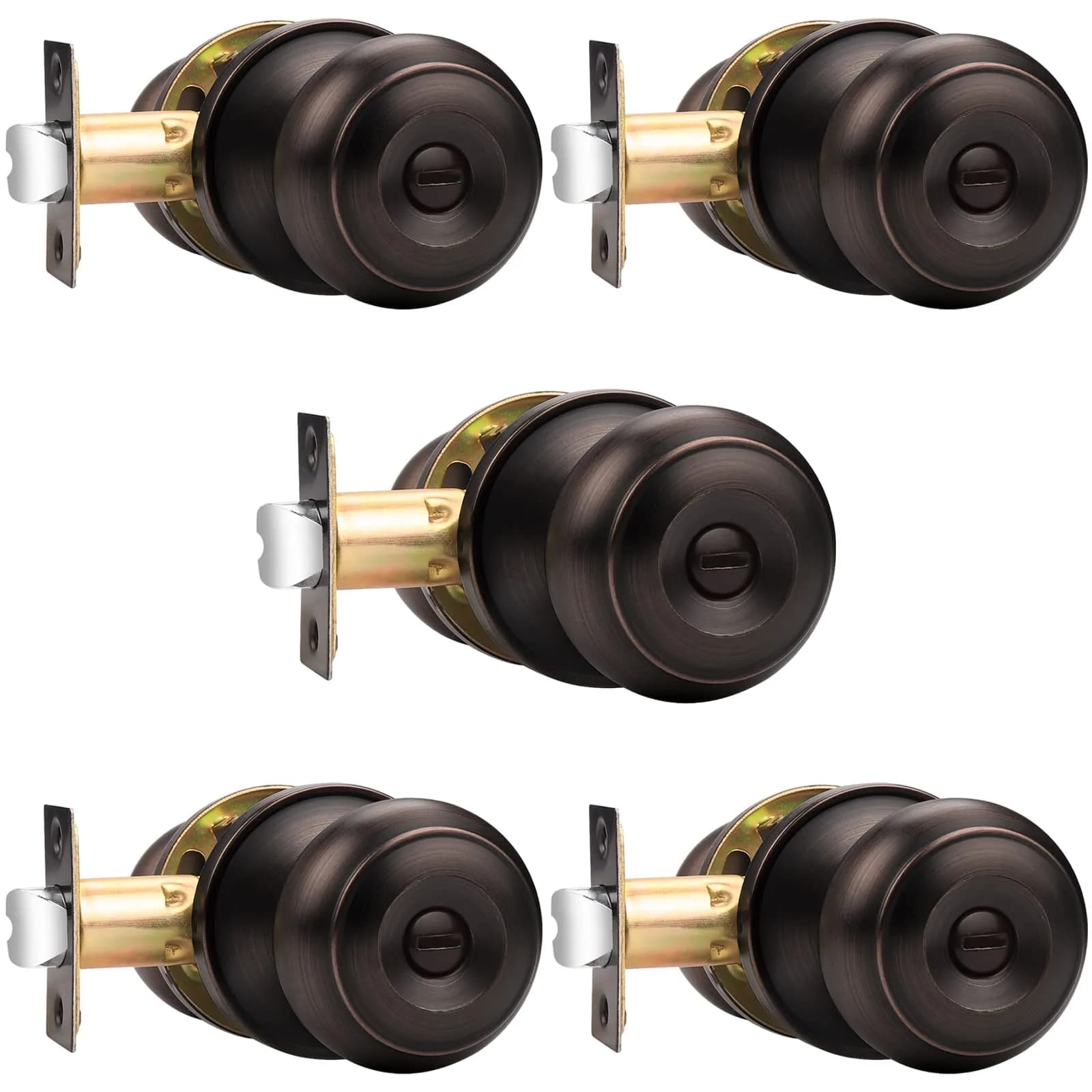 Probrico Black Door Knobs Privacy Interior Door Knob 10 Pack | ANSI Grade 3, Exceeds 200,000 Cycles — Oil Rubbed Bronze