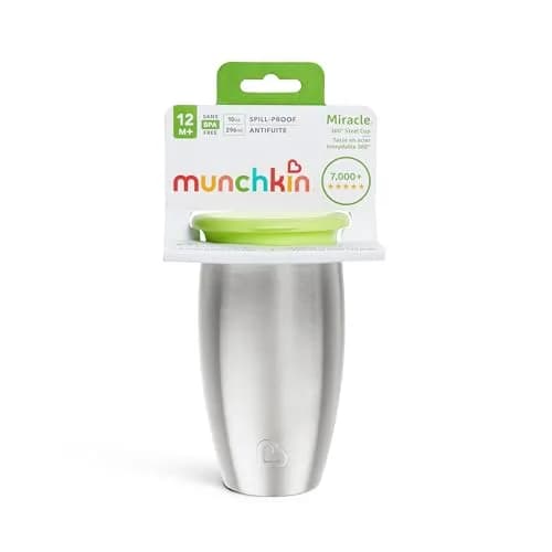 Munchkin Stainless Steel Miracle 360 Sippy Cup 295ml (10 Ounce) | Spill-Proof Toddler Cup for Ages 1+ thumbnail 6