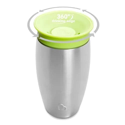 Munchkin Stainless Steel Miracle 360 Sippy Cup 295ml (10 Ounce) | Spill-Proof Toddler Cup for Ages 1+ thumbnail 2