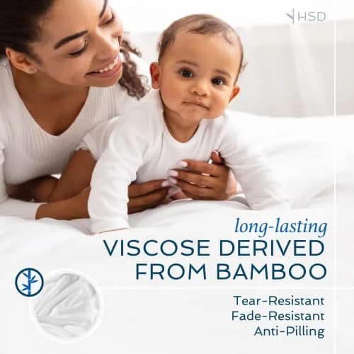 Hotel Sheets Direct White 4 Piece Bamboo Viscose Sheet Set Full Size | Cooling & Breathable Luxury Bedding thumbnail 7