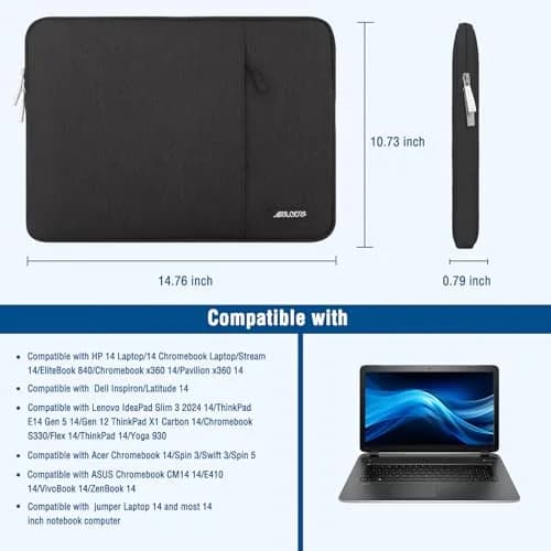 MOSISO Laptop Case 15 inch | Slim, Water-Resistant Sleeve with Pocket & Shock Absorption thumbnail 7