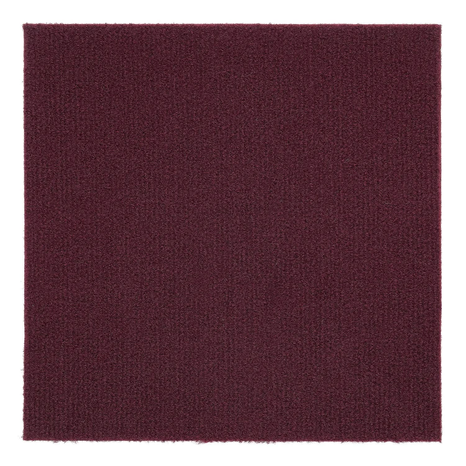 Achim Nexus Burgundy Self Adhesive Carpet Tiles 30.48cm x 30.48cm (12"x12") | Easy Peel & Stick Installation for Home & Office