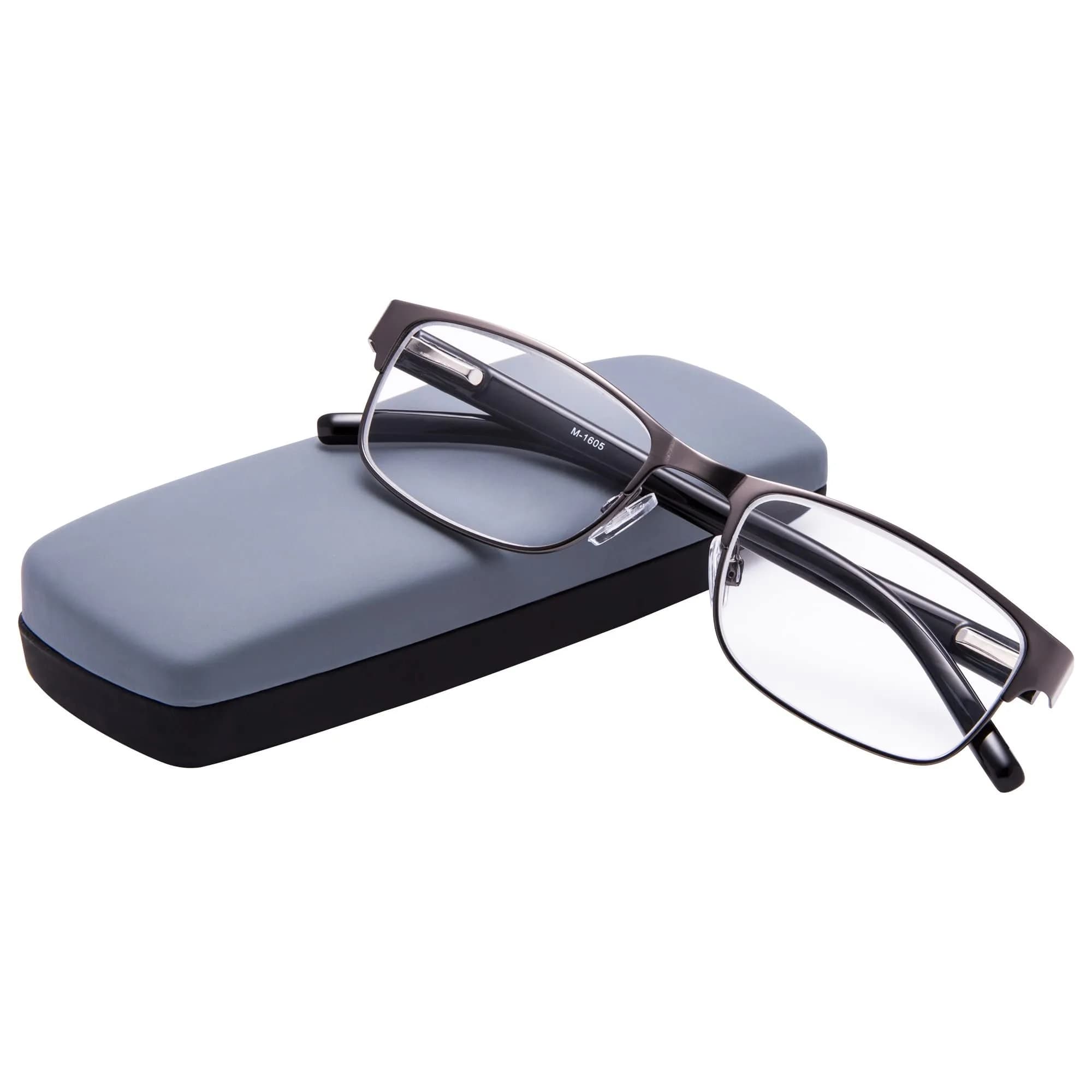 EYEGUARD Metal Deluxe Rectangular Reading Glasses 1.00 Diopter | Professional Look for Men - main product image