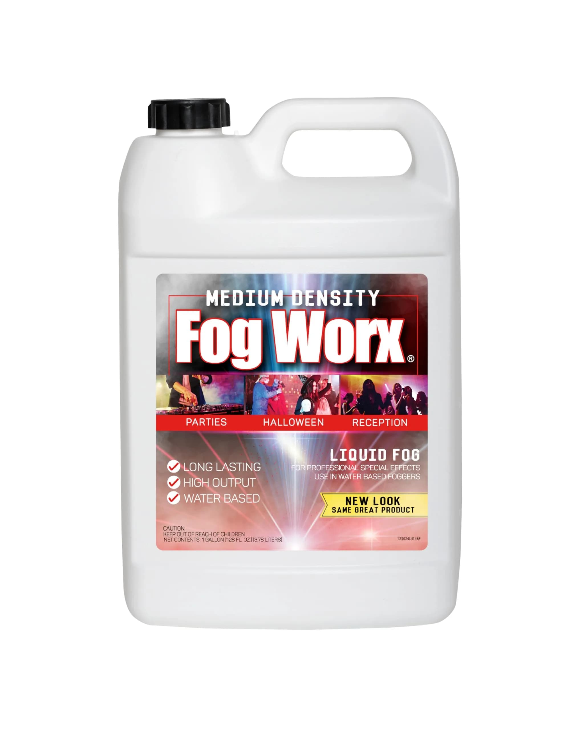 FogWorx Fog Juice - 1 Gallon of Organic Fog Fluid (128 oz) - Medium Density, High Output, Long Lasting Fog Machine Fluid for 400 Watt to 1500 Watt Machines thumbnail 1