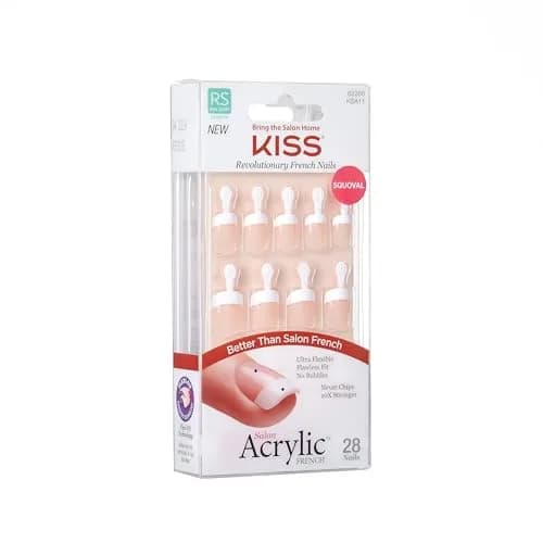 KISS Salon Acrylic Press-On Nails Power Play Pink Real Short Squoval Shape | 28 Nails, 2g Glue, File & Stick Included thumbnail 2