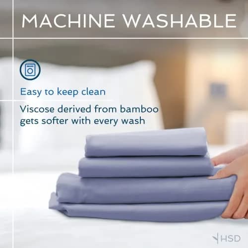 Hotel Sheets Direct White Bamboo Viscose Sheet Set King Size | Cooling, Breathable, Moisture-Wicking Luxury Bedding thumbnail 6