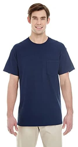 Gildan Heavy Cotton 100% Cotton Pocket T-Shirt Navy | Casual, Durable & Comfortable thumbnail 1