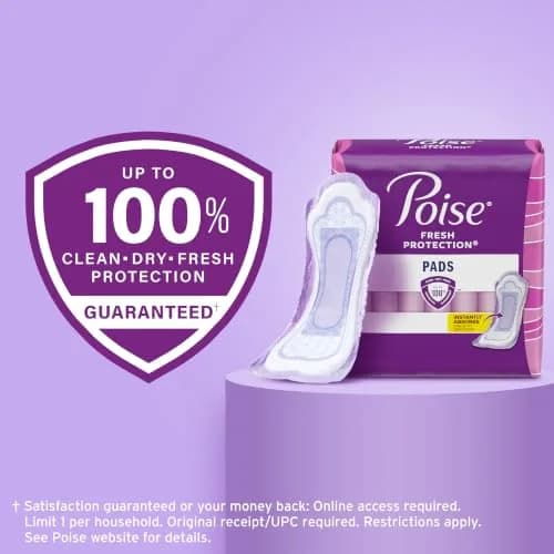 Poise Maximum Absorbency Incontinence Pads for Women, 96 ct (Regular Length) | 12-Hour Odor Control thumbnail 9