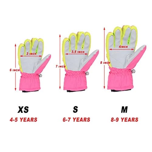 AMYIPO Kids Winter Snow Ski Gloves for Boys Girls (Pink, 4-5 Years) | Water-Resistant & Windproof Fleece Lined thumbnail 5