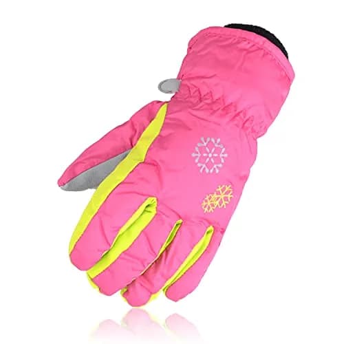 AMYIPO Kids Winter Snow Ski Gloves for Boys Girls (Pink, 4-5 Years) | Water-Resistant & Windproof Fleece Lined thumbnail 2