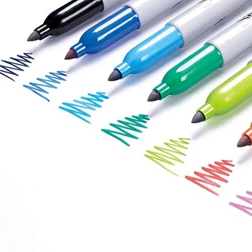 Sharpie Permanent Markers Fine Point Black & Blue 2 Count | Fade & Water Resistant Ink thumbnail 3