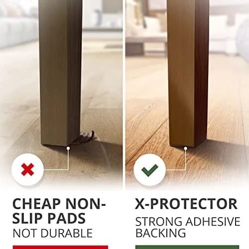 X-Protector 16 PCS 2" Non-Slip Furniture Pads | Round & Square Grippers for Hardwood, Tile, Laminate Floors thumbnail 4