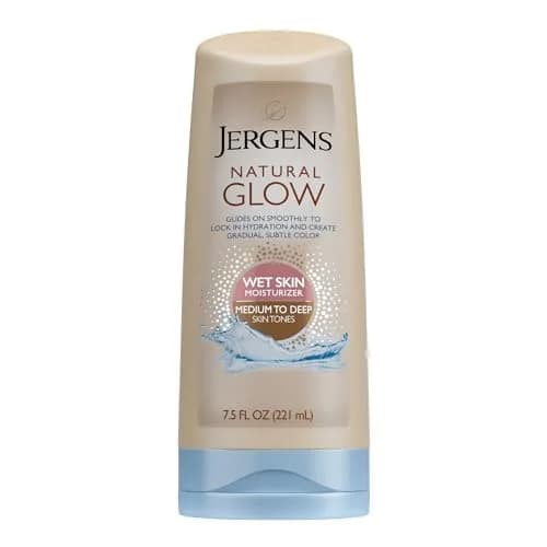 Jergens Natural Glow In Shower Lotion, Self Tanner, Medium To Deep, 222ml (7.5 Fl Oz) | Gradual Color Development thumbnail 1