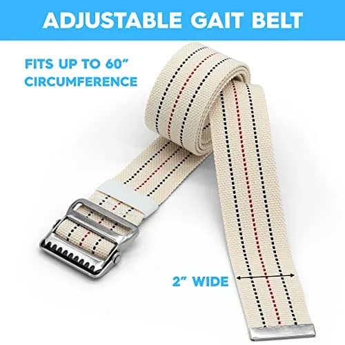 LiftAid Transfer and Gait Belt 60 Inch with Metal Buckle and Loop | Walking, Standing and Transfer Assist Aid for Seniors, Elderly Patients, Caregiver, Nurse, Therapist (Beige) thumbnail 5