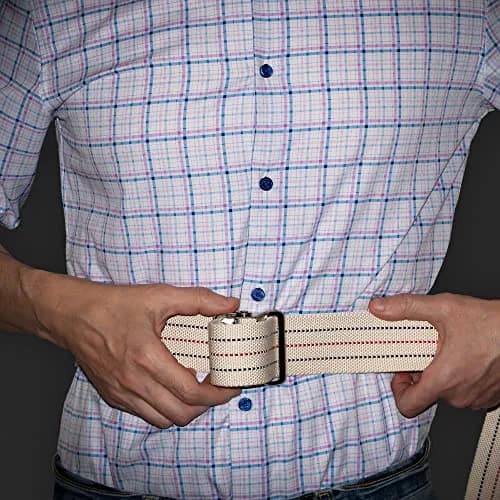 LiftAid Transfer and Gait Belt 60 Inch with Metal Buckle and Loop | Walking, Standing and Transfer Assist Aid for Seniors, Elderly Patients, Caregiver, Nurse, Therapist (Beige) thumbnail 9
