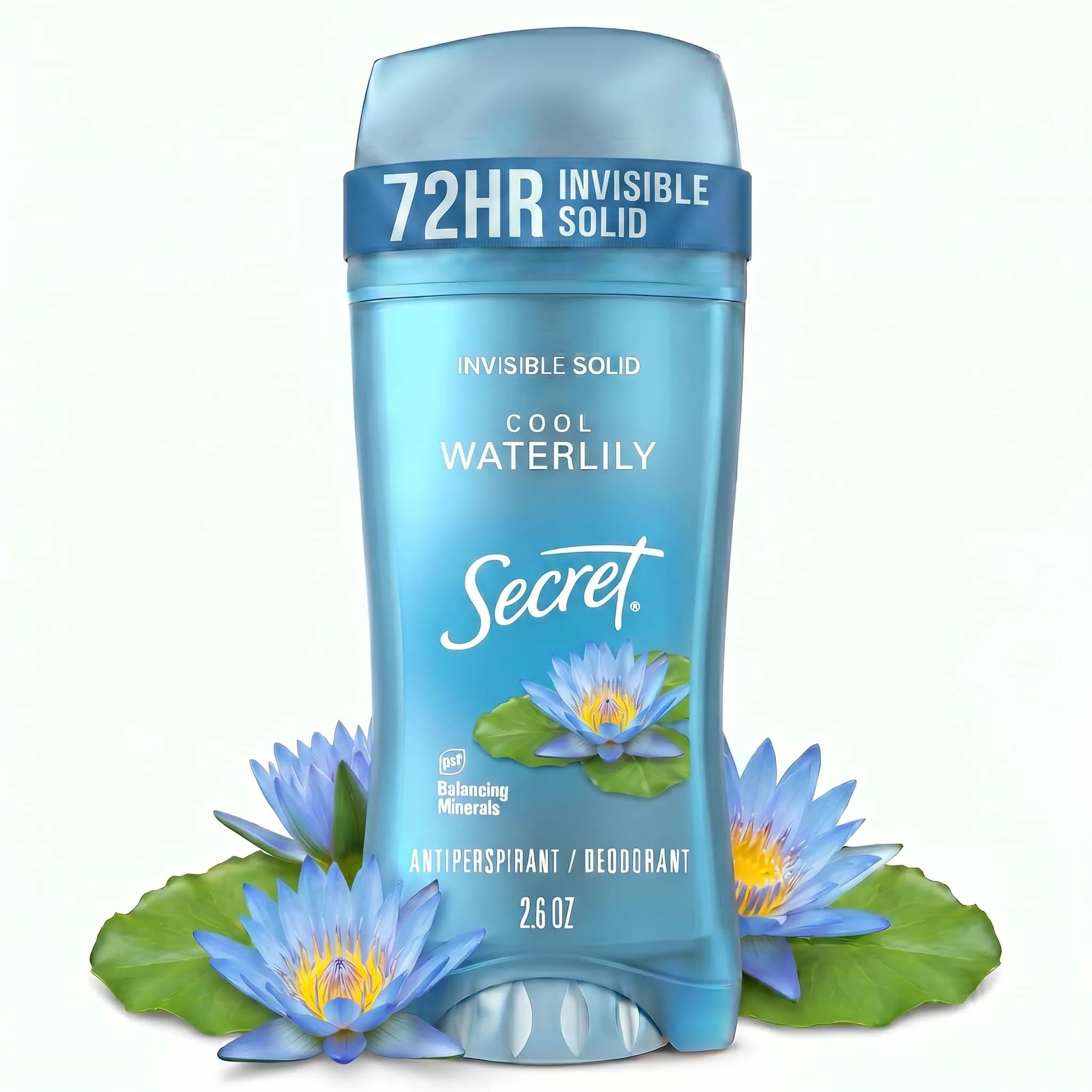 Secret Cocoa Butter Scent Antiperspirant Deodorant for Women, 72hr Protection, Invisible Solid, 2.6 oz — Waterlily Scent