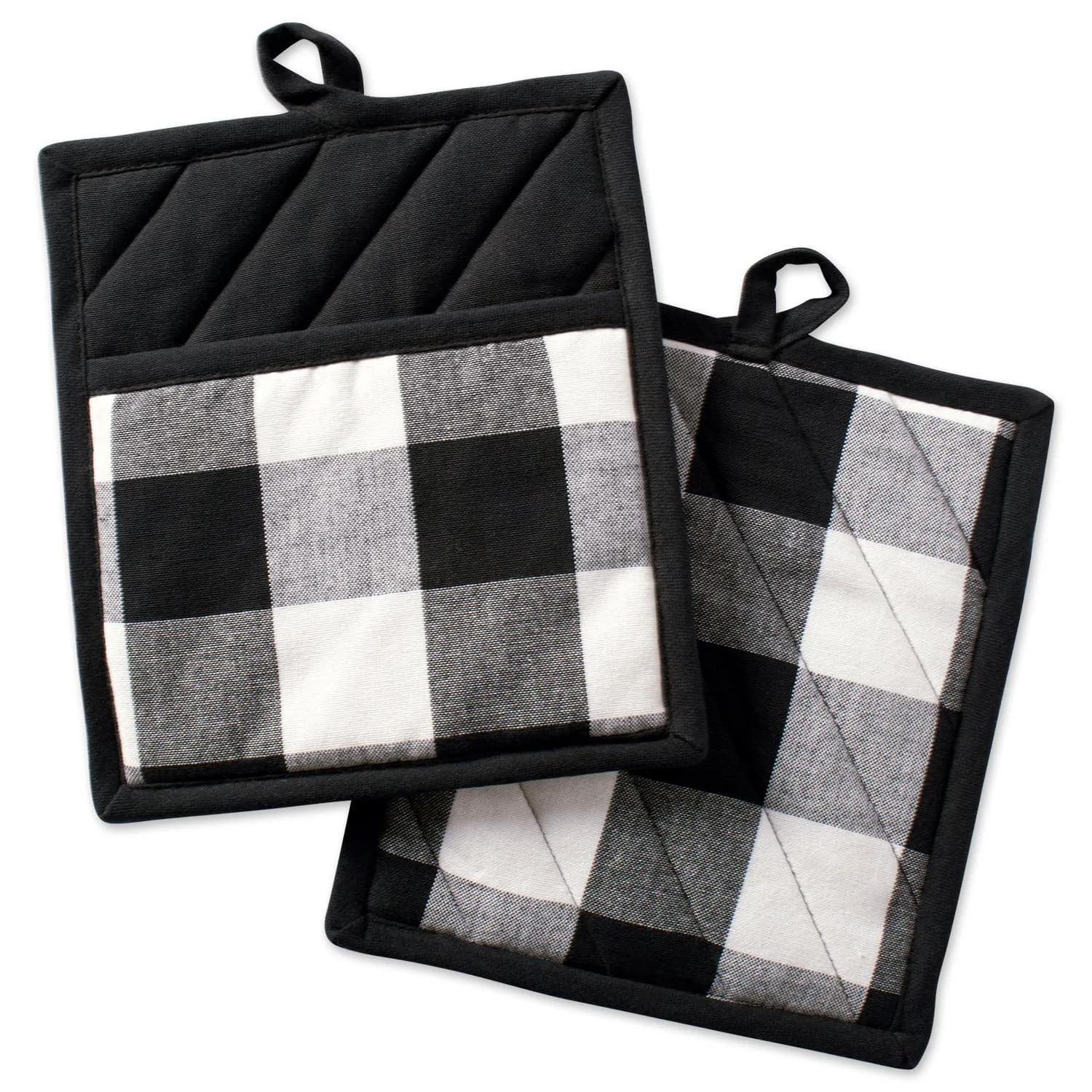 DII Buffalo Check Potholder Set 18cm x 20cm (7" x 8") | Classic Farmhouse Kitchen Linens - main product image