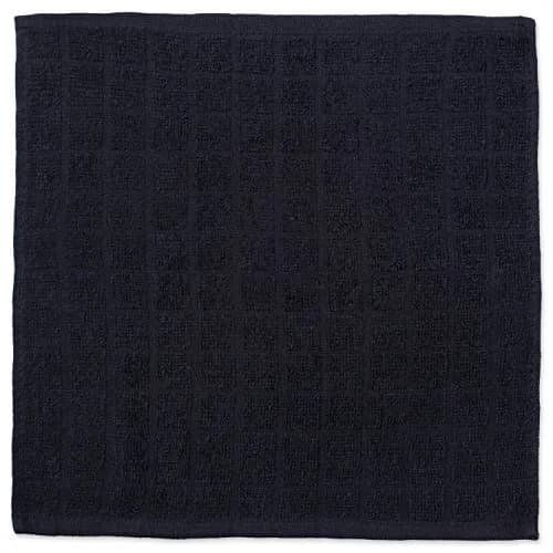 DII Basic Terry Collection Solid Windowpane Dishcloth Set, 12x12 in Black, 6 Piece | Absorbent Cotton Kitchen Essentials thumbnail 2