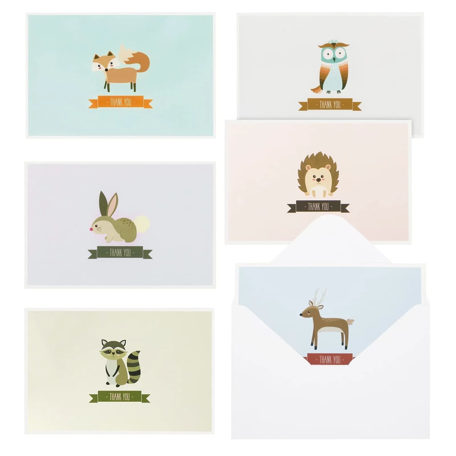 Best Paper Greetings 48 Pack Cute Forest Animal Thank You Cards | Whimsical Woodland Designs for All Occasions - main product image