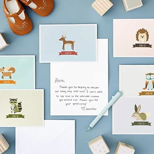 Best Paper Greetings 48 Pack Cute Forest Animal Thank You Cards | Whimsical Woodland Designs for All Occasions thumbnail 3