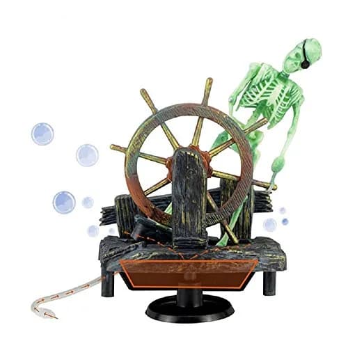 Bestgle Aquarium Decor Skeleton Pirate Captain 9x6x13cm | Active Air-Driven Fish Tank Ornament thumbnail 5
