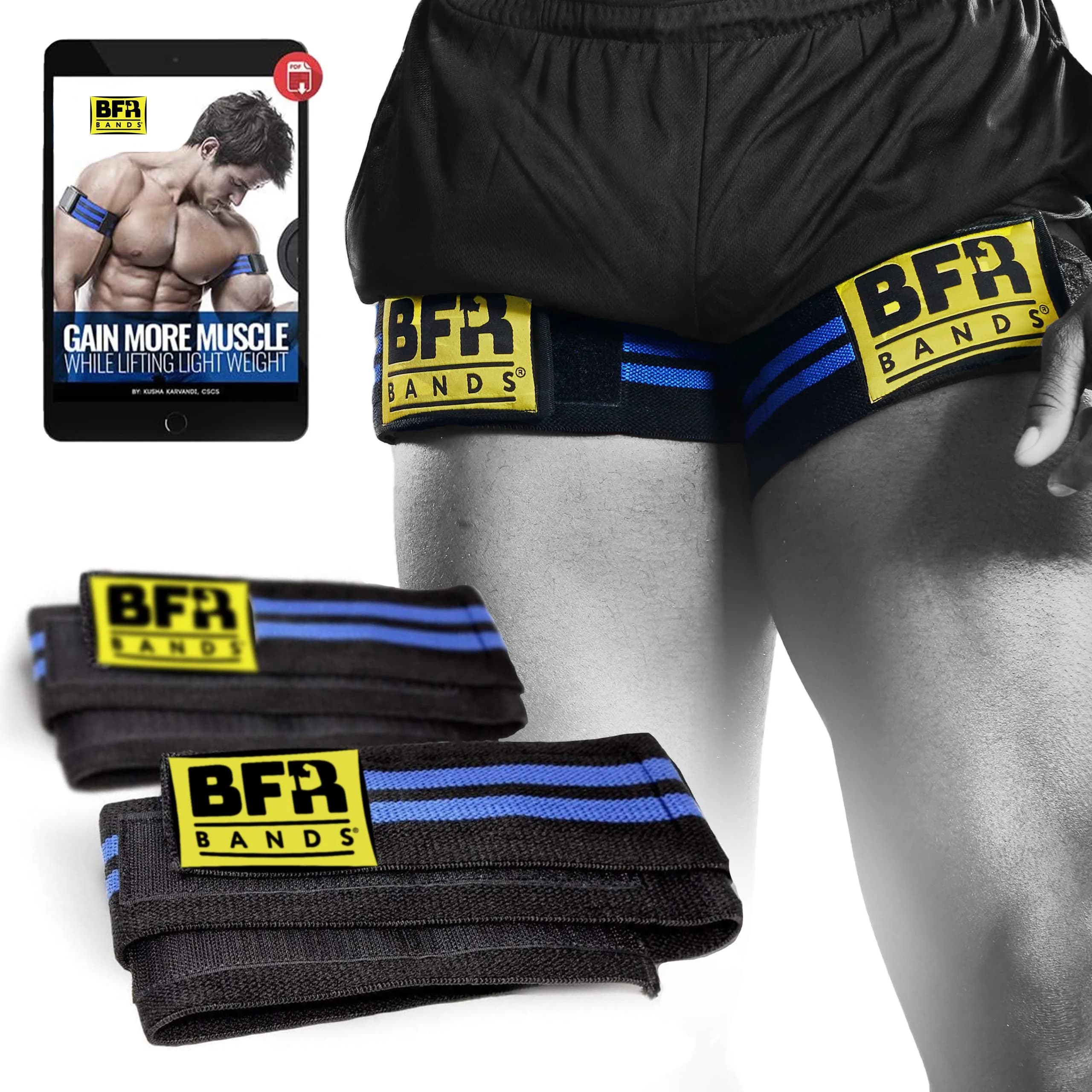 BFR BANDS Blood Flow Restriction Bands 2 Pack for Legs & Glutes, 3-Inch Wide TPE Straps | Increase Muscle Mass with Low Loads - main product image