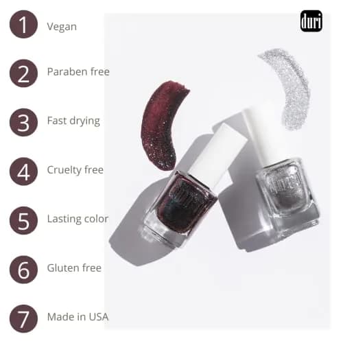 duri Nail Polish, 596 Indulge My Whim, Green Tinsle Sparkle Lacquer, Glitter Flake Topper, 13ml (0.45 Fl Oz) | Chip Resistant Finish thumbnail 4