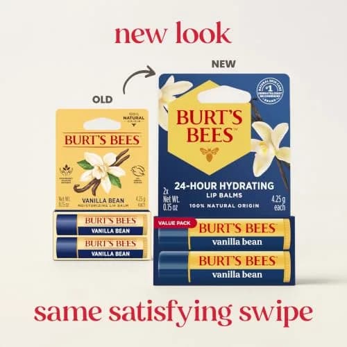 Burt's Bees Vanilla Bean Tint-Free Lip Balm 2 Count | Natural Conditioning Lip Treatment thumbnail 2