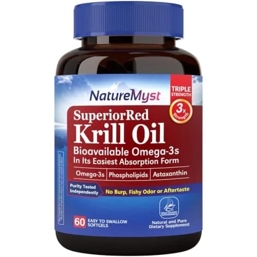 NatureMyst Krill Oil 1000mg | Omega-3 DHA EPA, Astaxanthin, 60 Softgels thumbnail 1