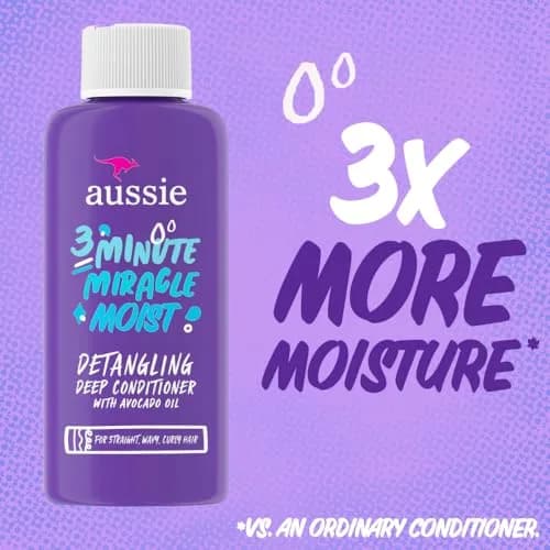 Aussie 3 Minute Miracle Moist Deep Conditioning Treatment 1.7 fl oz (50.3 ml) | Hydrates Dry Hair thumbnail 2