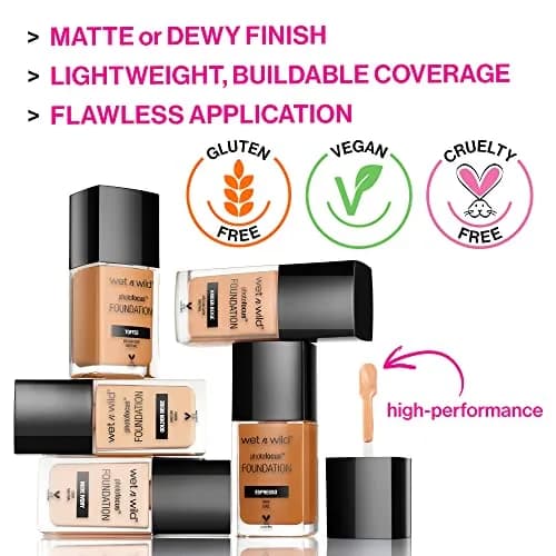 wet n wild Photo Focus Matte Liquid Foundation Amber Beige 8.5ml (0.29 Fl Oz) | Camera-Ready Flawless Finish thumbnail 3