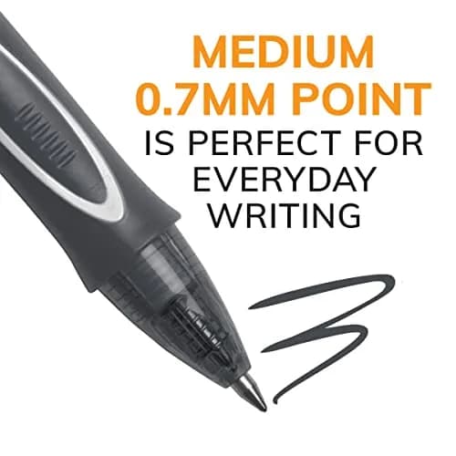 BIC Gelocity Quick Dry Black Gel Pens, Medium Point, 0.7mm, 4-Count | Smear-Resistant Ink thumbnail 2
