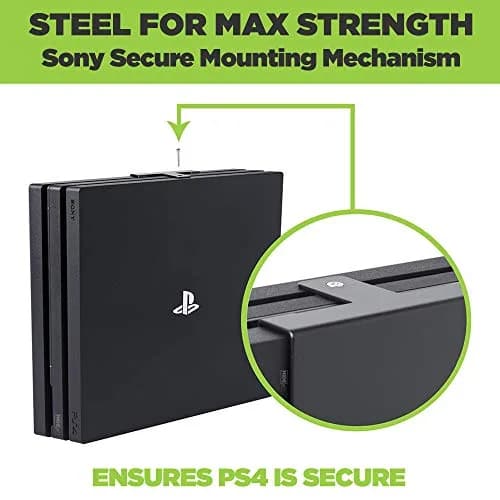 HIDEit Mounts PS4 Pro Wall Mount Bundle | Steel Wall Mount for PS4 Pro & Controllers, VESA & Under-Desk Compatible, Heavy-Duty Steel, Black thumbnail 4