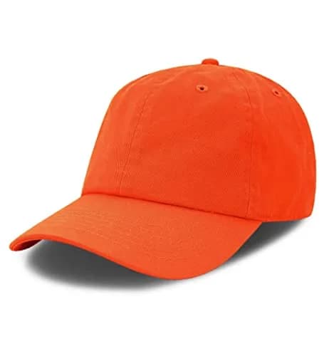 The Hat Depot Kids Washed Low Profile Cotton Baseball Cap | Orange, 2-5 Years thumbnail 1