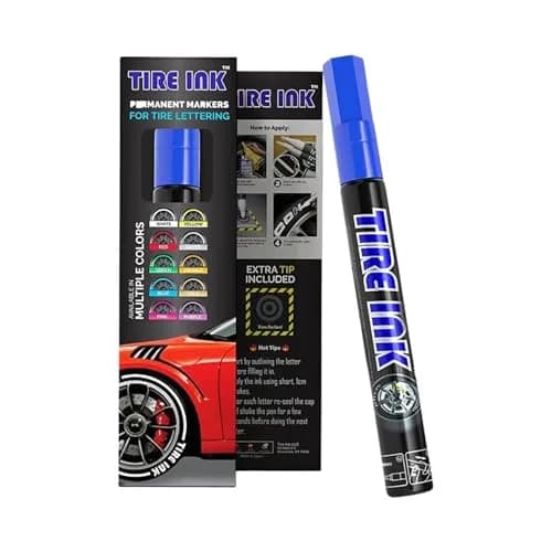 Tire Ink Blue Marking Pen | Waterproof Permanent Paint for Car Wheels, 0.3mm Fine Tip thumbnail 1