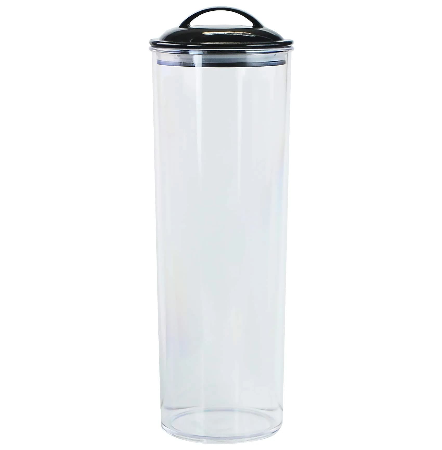 Reston Lloyd Tall Clear Spaghetti Pasta Storage Canister Container 33cm (13.5 inches) | Airtight BPA-Free for Kitchen Pantry Organization — Black
