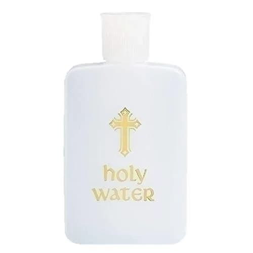 Roman Holy Water Bottle 4 Ounces | Religious Gift & Decor, Durable Plastic thumbnail 1