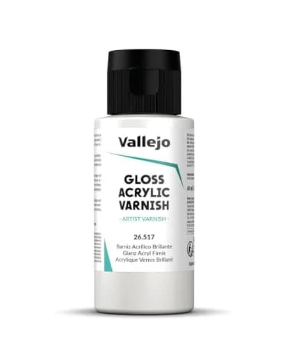 Vallejo Permanent Gloss Acrylic Varnish 55 ml (2.02 Fl Oz) | Scratch Resistant & Non-Yellowing for Indoor/Outdoor Surfaces thumbnail 1