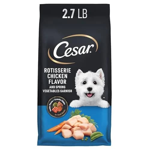 Cesar Small Breed Dry Dog Food, Chicken & Spring Vegetables Flavor, 1.23 kg (2.7 lb) | Nutritionally Complete & Balanced for Small Dogs thumbnail 1