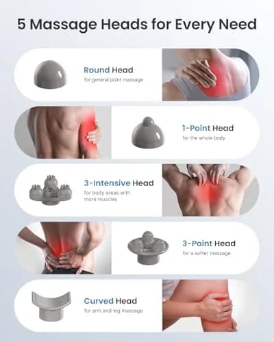 RENPHO Rechargeable Handheld Back Massager with 5 Speeds & Modes, 1.76 lb | Deep Tissue Muscle Relief thumbnail 7